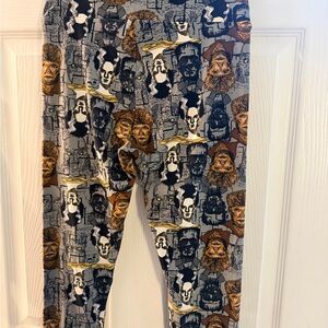 Women’s One Size Soft Graphic Print Monster Leggings